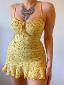 Vestido Mini Feminino Sexy com Recortes e Estampa Floral - Verão 2026