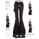 Vintage Slim Micro-flare Jeans Women Ins Fashionable Splicing Belt Edge Y2K Pants High Waist Straight American Street Trousers