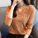 Women Lace Blouse Long Sleeve Fashion Blouses and Shirts Crochet Casual Female Clothing Plus Size Femme Tops