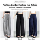 ay Wide Leg Pants Women's High Waist Loose Drapey Cool Casual Trousers Modal Cotton Comfortable Breathable Straight Cut