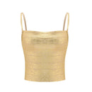 Women's Corset Tops Bandage Stripe Spaghetti Strap Crop Top Square Neck Bodycon Stretch Partywear Chic Lady Sleeveless Clubwear