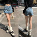 Saia Jeans Feminina Mini com Cintura Alta Slim - Coreana Cute Verão