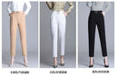 White Pants Women Elastic High-waisted Haren Pants Fashion Wild Professional Suit Pants Office Ladies Trousers Black Khaki Pants