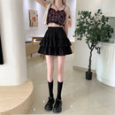 Pleated A-line Skirt White Women Ruffles Sweet Hottie Preppy Style Elastic Elastic Waist Slim Thin SimpleCasual Summer Wholesale