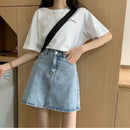 Saia Jeans Feminina Mini com Cintura Alta - Sexy Y2K Verão