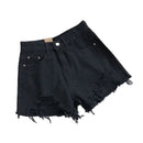 Korean Denim Shorts Women Summer Fashion Casual High Waist Ripped Jeans Pocket Tassel Y2K Hot Pants Streetwear Blue Trousers