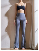 Women Yoga Flare Leggings Fitness Push Up High Waist Wide Leg Pants Gym Elastic Tights Exercise Sport Pants Bell Bottomed