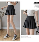 Women Pleated Skirt High Waist  A-Line Mini Skirt School Girl JK Uniform Skirt Skater Skirt Tennis Skirt White Plus Size