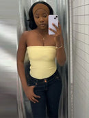 Women's Corset Tops Bandage Stripe Spaghetti Strap Crop Top Square Neck Bodycon Stretch Partywear Chic Lady Sleeveless Clubwear