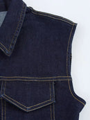 Vestido Jeans Feminino Mini sem Manga - Casual Elegante Verão 2025