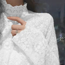 Blouse Women Women's Lace Shirt Autumn Long Sleeve Turtleneck Mesh Top Blusas Ropa De Mujer