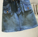 Women's Denim Skirt Zipper Blue High Waist Short Coquette Mini with Pocket Female Jeans Skirts Tight Gyaru Sexy Wrap Premium V