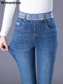 High Waist Skinny Denim Pants Mom Pencil Jeans Women Casual Streetwear Big Size 36 Retro Stretch Vaqueros Korean Jeansy Pantalon