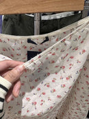 Red Floral Midi Skirts Woman Summer Lace Trim A-line Long Faldas Female New Preppy Style All-match Sweet Cute Cotton Skirts Y2k