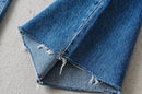 Women's High Waist Jeans 2025 Spring Fall Relaxed Straight Leg Raw Hem Floor-Length Vintage Inspired Daily Uniform