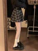 Pleated Skirts for Women American Style Retro Plaid College Autumn Sweet Girls Chic High Waist Belted Fashion All-match Mini New