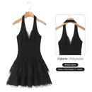 Vestido Feminino Branco com Renda Bordada e Halter - Sem Manga Costas Abertas Sexy Linha A Festa 2025