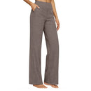 Elegant Women Pants Wide Leg High Rise Work Trousers with Side Pockets Pure Color Summer Pants Casual Business Office Wear
