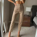 MUJER Office Wear High waist Pants for Women Formal Pants Office outfits Pencil Trousers Black Pink White Fashion Ladies Pants