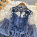 Lace Puff Long Sleeve Blouse Vintage Fashion Blouses Elegant Femme Blusas Korean Woman Tops Women Shirts Clothing Dropshipping