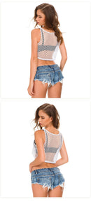 Short Jeans Feminino Mini com Cintura Baixa e Rasgos - Streetwear Verão