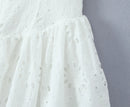 Vestido Feminino Branco com Renda Bordada e Halter - Sem Manga Costas Abertas Sexy Linha A Festa 2025