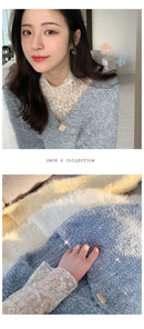 Blouse Women Women's Lace Shirt Autumn Long Sleeve Turtleneck Mesh Top Blusas Ropa De Mujer