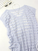 Women's Fashion Casual V-Neck Open-Shirt Design Top Elegant Hollow out Neck Design for Comfortable Wear