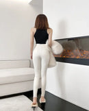 Pants for Woman White Skinny High Waist Shot Trousers Slim Fit Women's Jeans Medium Hippie Fitted Good Quality Cheap Wholesale Z