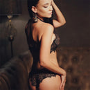 Conjunto de Lingerie Feminina Sexy com Renda e Sutiã Halter - Noite Especial