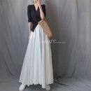 Boho Beach Women's Skirt - Linen Cotton Blend Elastic Waist Long Pleated Maxi, Vintage Summer Casual Skirt Faldas Saia