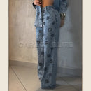 Denim Pants for Women High Waist Wide Leg Jeans Versatile Classic European and American Casual Loose Jeans Fashion Trousers