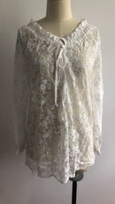 2026 Women's Fashion Solid Color Lace Long Sleeve Shirt Loose Slim Fit Versatile Elegant Office Commute Casual Pullover Blouse