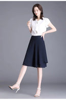 High Waist Wide Leg Pants Women Summer Loose Thin Chiffon Five-Quarter Length Anti-Light Skirt Trendy Casual Trousers