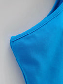 Women High Neck Crop Tank Top With Cut Out Detail Active Asymmetric Crop Tank Top