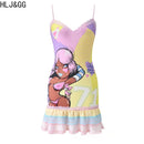 Vestido Mini Feminino Y2K com Renda e Alças Finas - Sexy Costas Abertas Streetwear