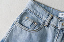 Women's High Waist Jeans 2025 Spring Fall Relaxed Straight Leg Raw Hem Floor-Length Vintage Inspired Daily Uniform