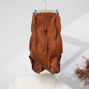 Miyake Pleated Solid Color Semi-skirt 2025 Summer New Irregular Pleated Half-body Skirt Women's Mid-length Bud Skirt