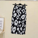 Fashion Midi Skirt For Women Flora Printed High Waist Pencil Skirt Female Causal Flower Bodycon Skirt With Slit