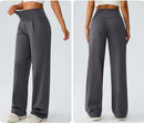 Yoga wide leg pants for women high waisted loose straight leg pants casual sports yoga pants women's outerwear