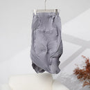 Miyake Pleated Solid Color Semi-skirt 2025 Summer New Irregular Pleated Half-body Skirt Women's Mid-length Bud Skirt