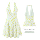 Vestido Feminino Branco com Renda Bordada e Halter - Sem Manga Costas Abertas Sexy Linha A Festa 2025