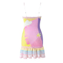Vestido Mini Feminino Y2K com Renda e Alças Finas - Sexy Costas Abertas Streetwear