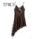 Vestido Mini Feminino com Renda e Poa - Halter Sexy Costas Abertas Verão 2025