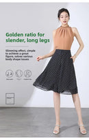 High Waist Wide Leg Pants Women Summer Loose Thin Chiffon Five-Quarter Length Anti-Light Skirt Trendy Casual Trousers