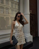 Vestido Halter Mini Feminino com Renda e Poá - Elegante, Sexy, Costas Abertas - Verão 2025