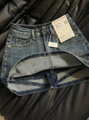 Vintage Blue Denim Skirt for Women Korean High Waist Sexy Slim Fit Mini Skirts Ladies Y2K Streetwear 90S Cowboy Bodycon Skirt