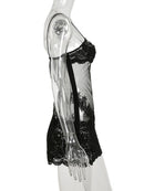 Vestido Mini Tie-Dye com Alças Finas e Babado - Verão Boho