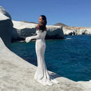 Vestido Longo Elegante com Manga Alargada e Ombro a Ombro - Praia e Festa