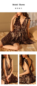 Vestido Feminino com Estampa e Alças de Cetim com Renda - Sexy Decote V Profundo Costas Abertas Elegante Verão
